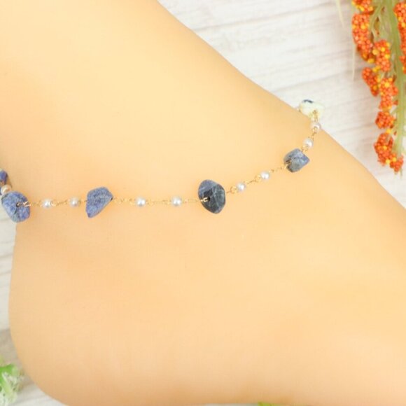 "Handmade Anklet – Elegant & Delicate Jewelry for Women | UNVRC1673 - Picture 3 of 10